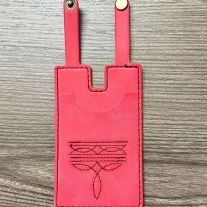 Western Pink Leather Boot Wallet NEW